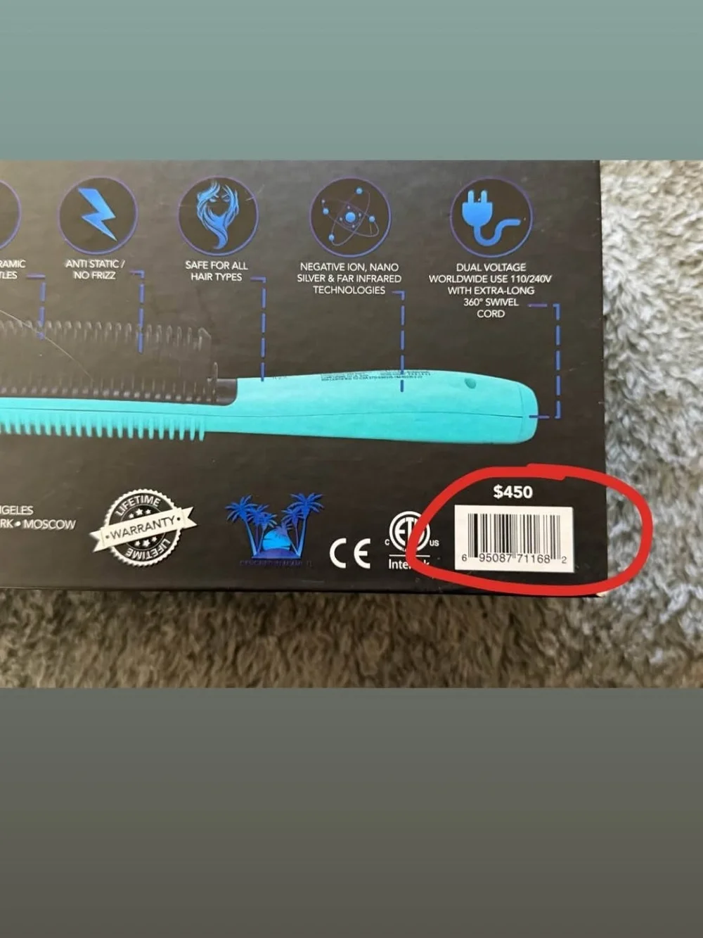 Straight Ahead Pro Glider 2-in-1 Thermal Styling Comb - Teal